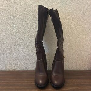 Brown heeled boots